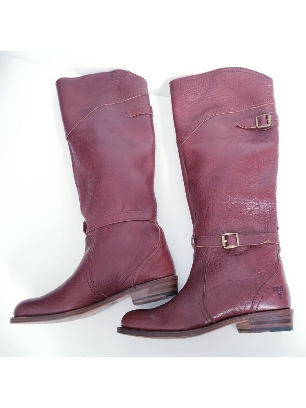 Frye Dorado Bordeaux Leather Boots, Size 6M